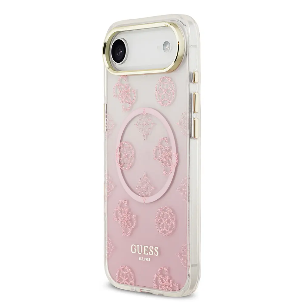 iPhone 17 Air MagSafe Uyumlu Simli Peony Silikon Kılıf - Guess