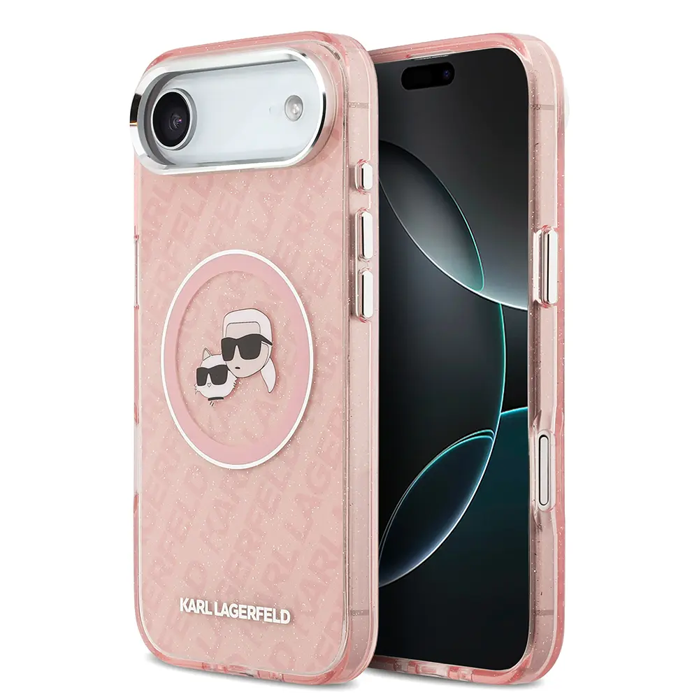 iPhone 17 Air Parlayan Simli Karl & Choupette Kılıf - Karl Lagerfeld