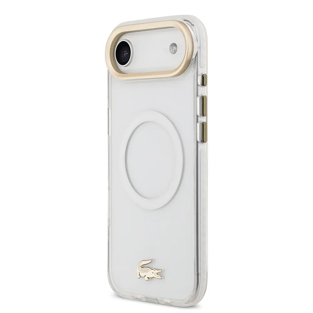 iPhone 17 Air MagSafe Uyumlu Buzlu Kılıf - Lacoste Gold Timsah Logolu