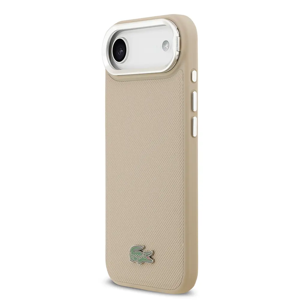 iPhone 17 Air MagSafe Uyumlu Standlı Kılıf - Lacoste PU Pike Desenli