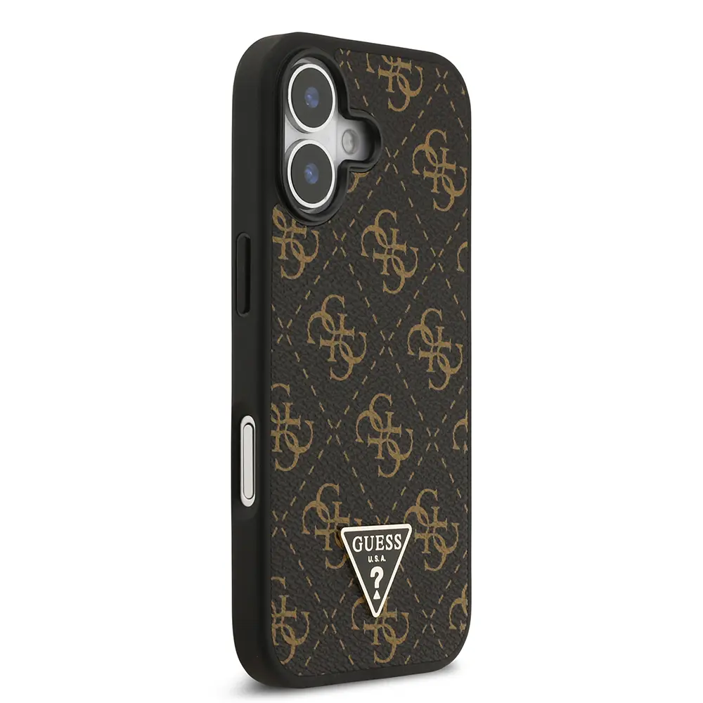 iPhone 17 PU Deri 4G Desenli Üçgen Logolu Kılıf - Guess