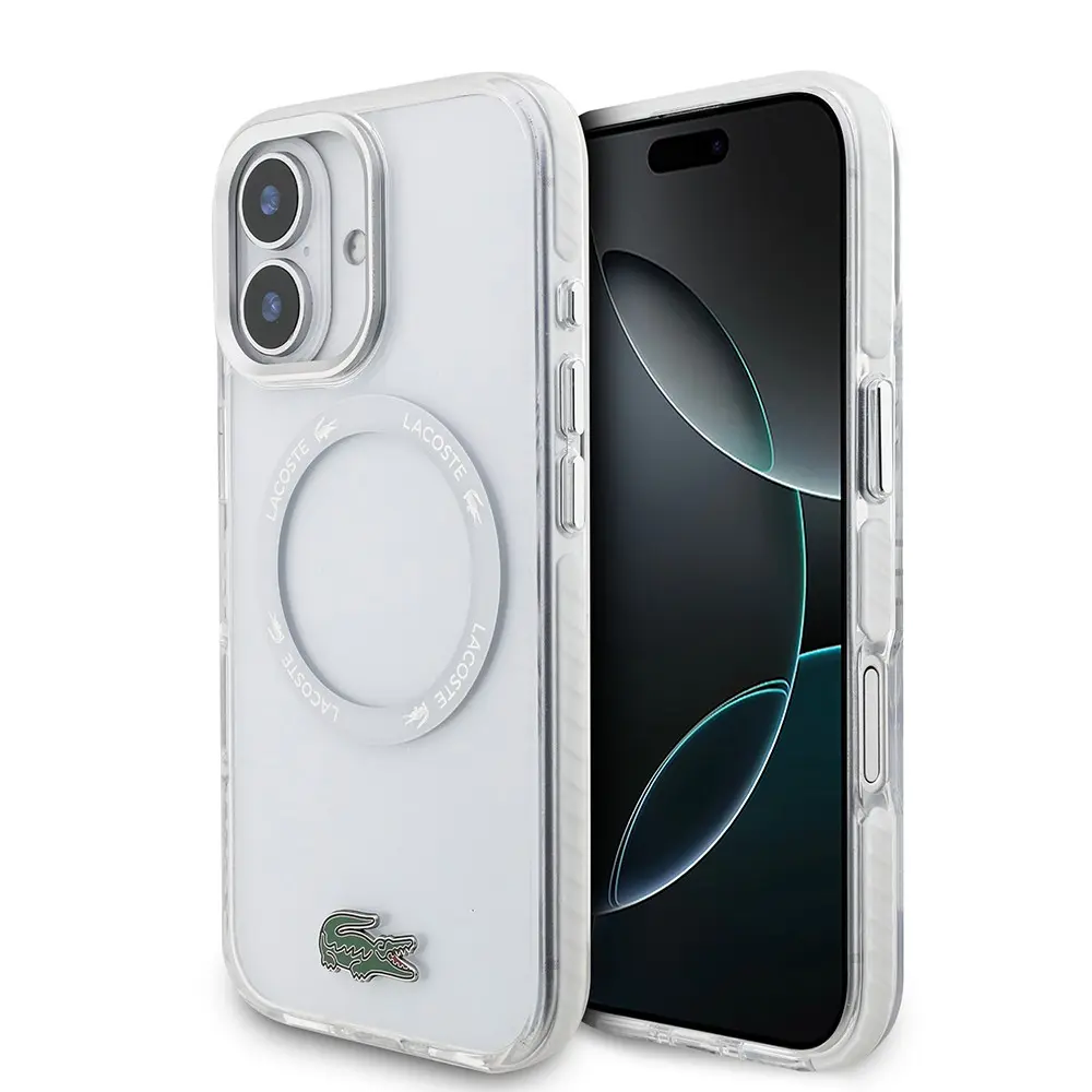 iPhone 17 MagSafe Uyumlu Şeffaf Kılıf - Lacoste İkonik Timsah Logolu