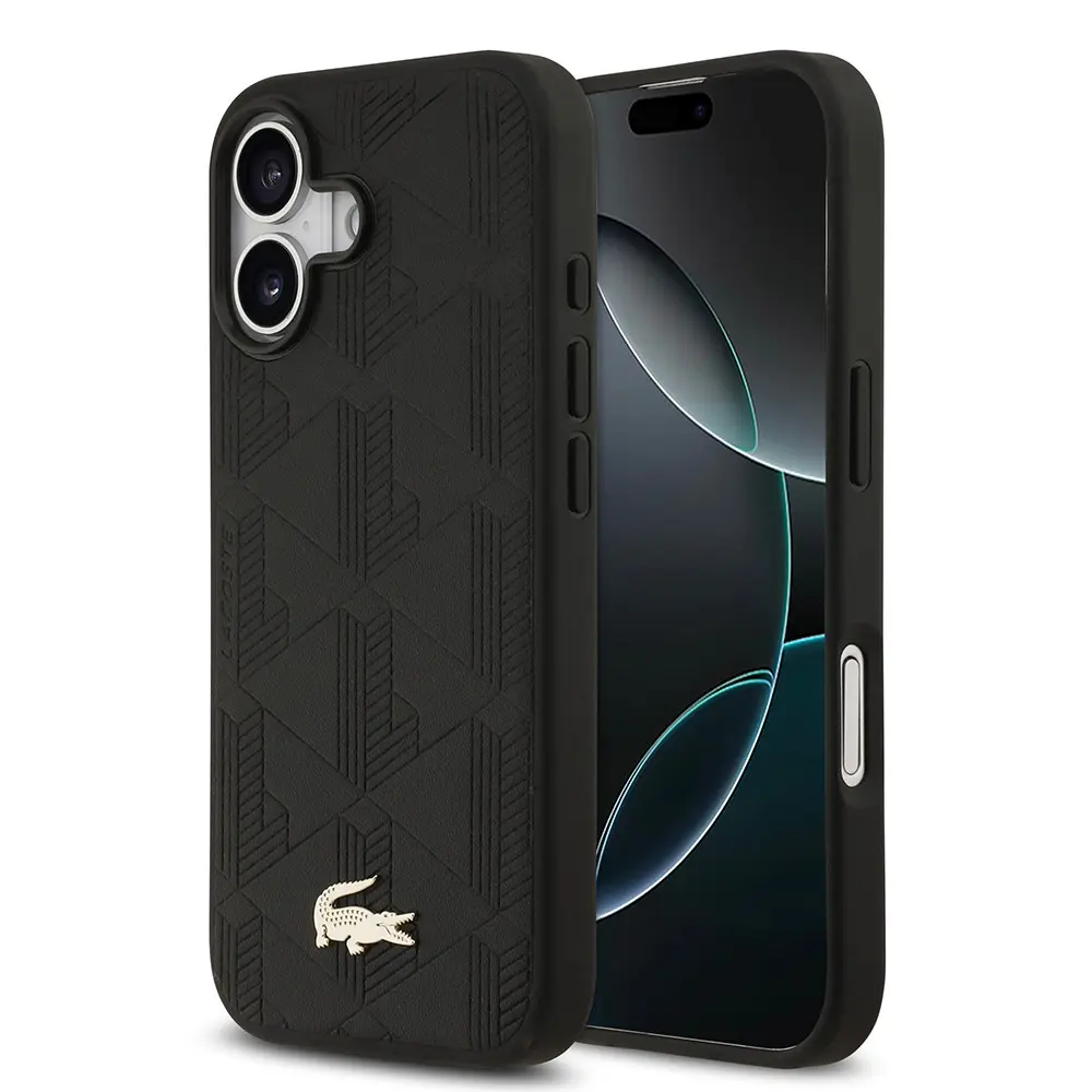 iPhone 17 MagSafe Uyumlu PU Deri Kılıf - Lacoste Lisanslı Monogram