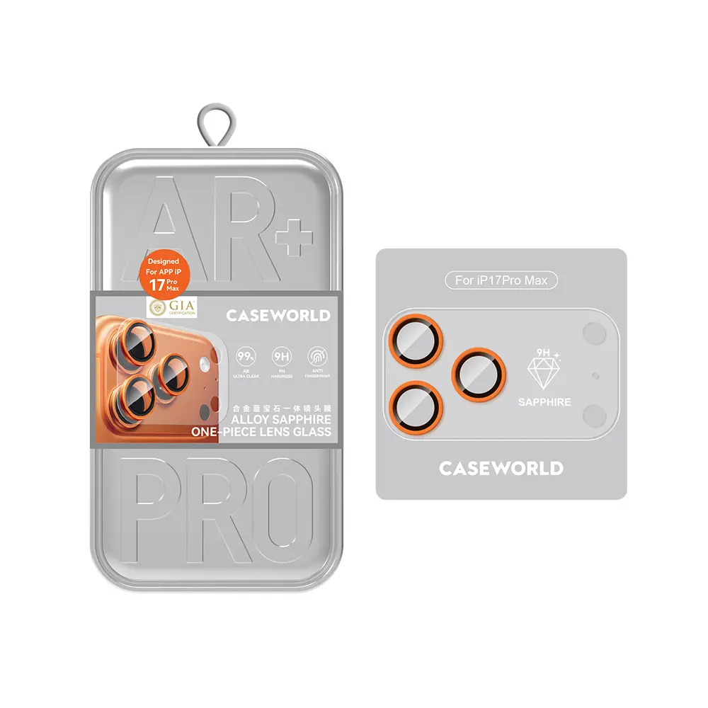 iPhone 17 Pro Safir Kamera Lens Koruyucu, 9H Yansıma Önleyici - CaseWorld Alloy Sapphire