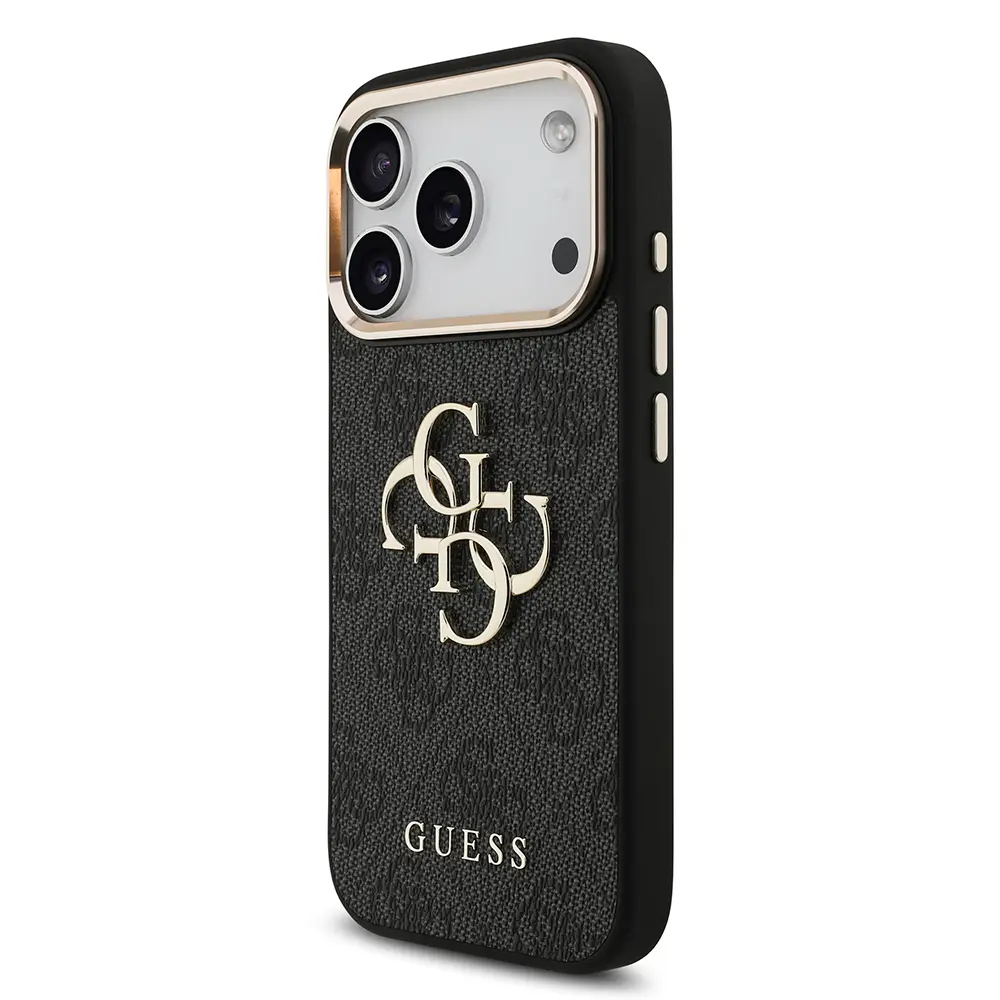 iPhone 17 Pro Guess Lisanslı Gold Metal Kamera Çerçeveli Kılıf