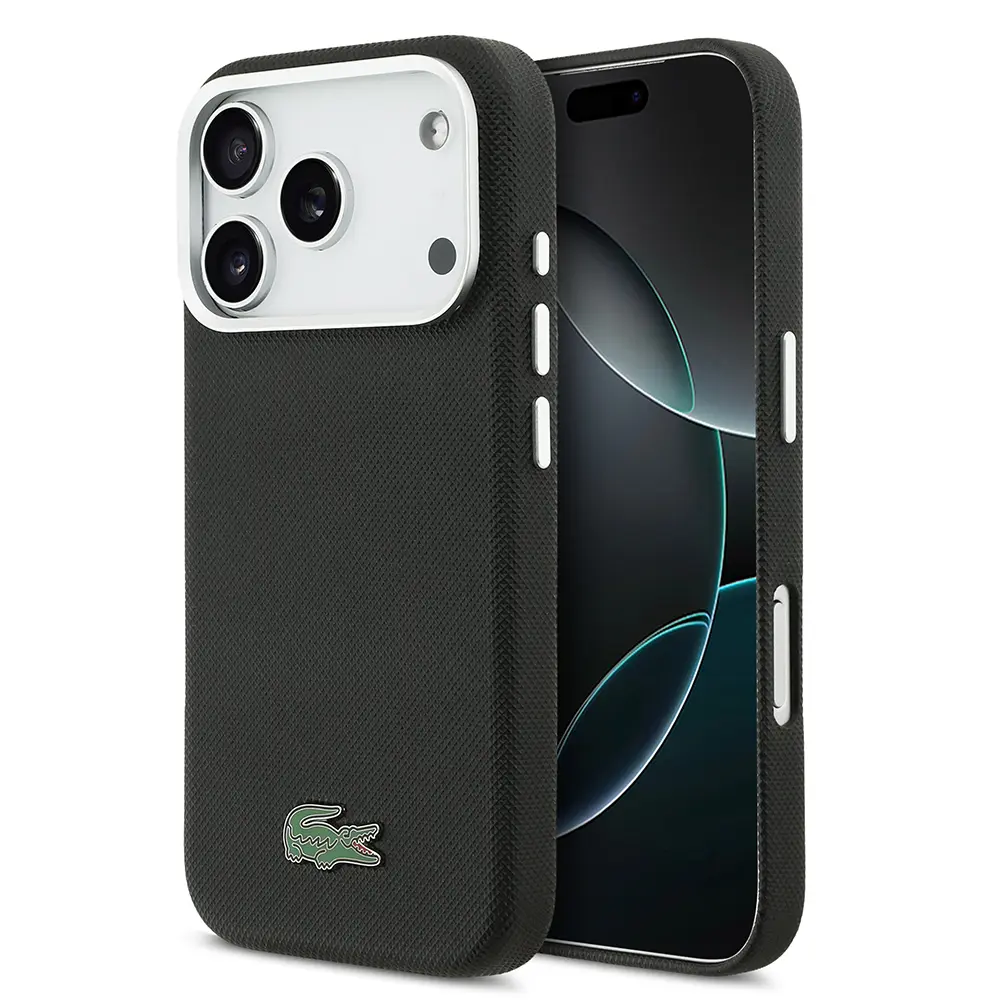 iPhone 17 Pro MagSafe Uyumlu Pike Desenli Kılıf - Lacoste Lisanslı