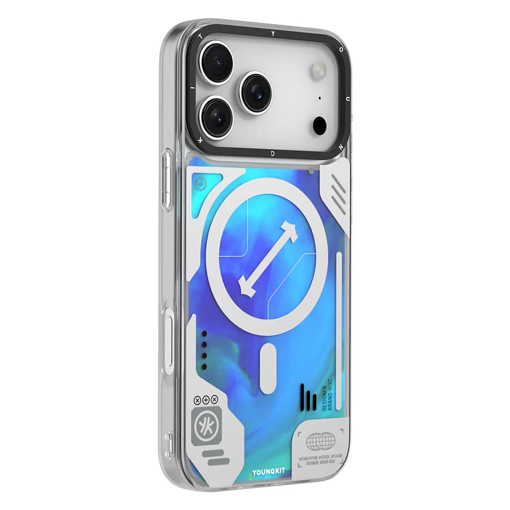 iPhone 17 Pro MagSafe Uyumlu Sıvı Kum Tasarımlı Kılıf - Youngkit Galaxy Fantasy