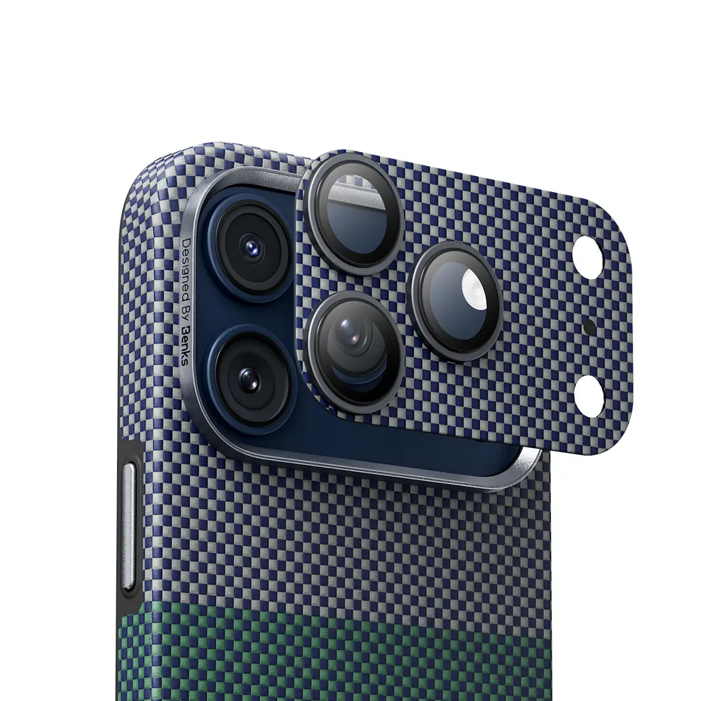 iPhone 17 Pro Max Kevlar Kamera Lens Koruyucu - Benks ArmorWarrior Aurora