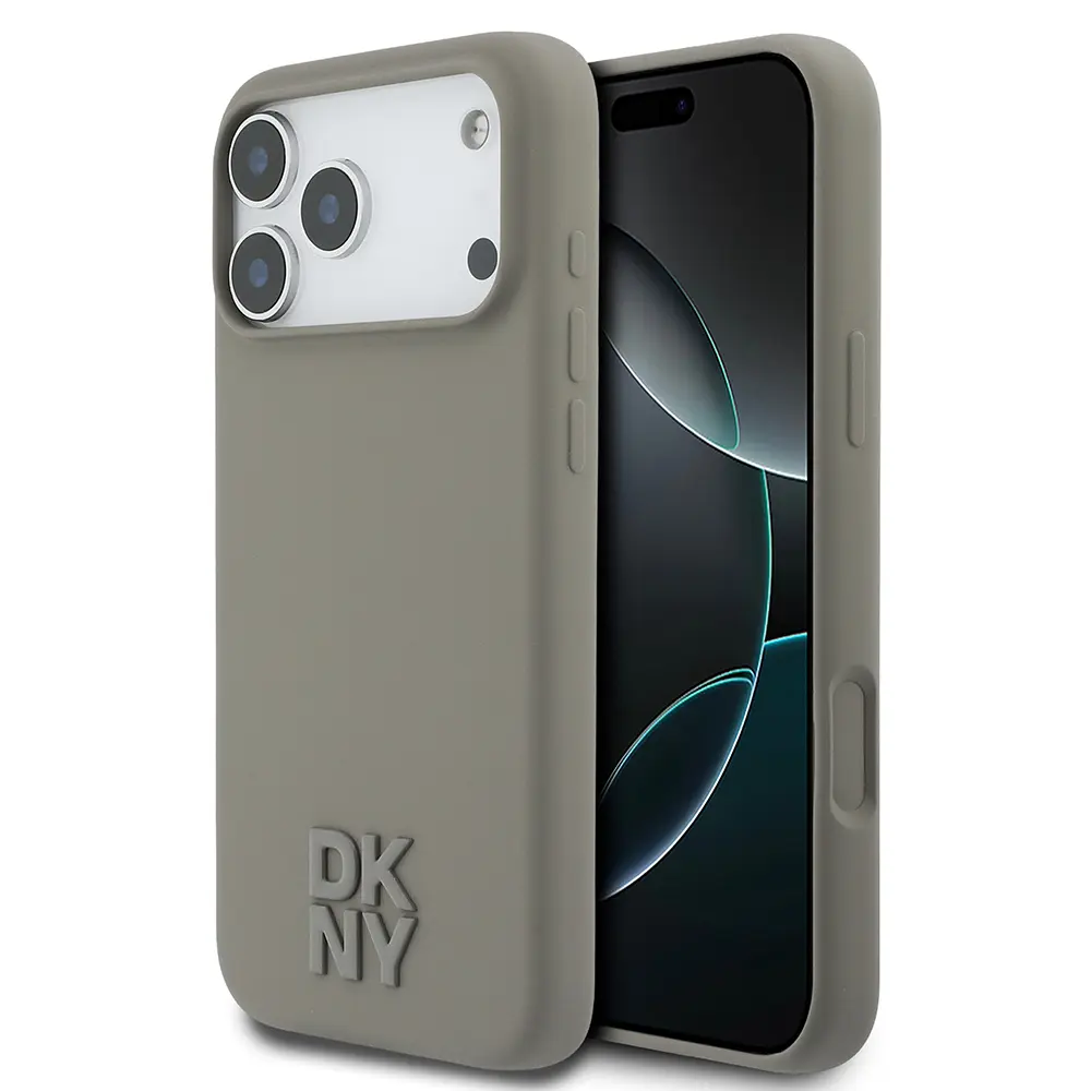 iPhone 17 Pro Max MagSafe Uyumlu Silikon Kılıf - DKNY Metal Logolu