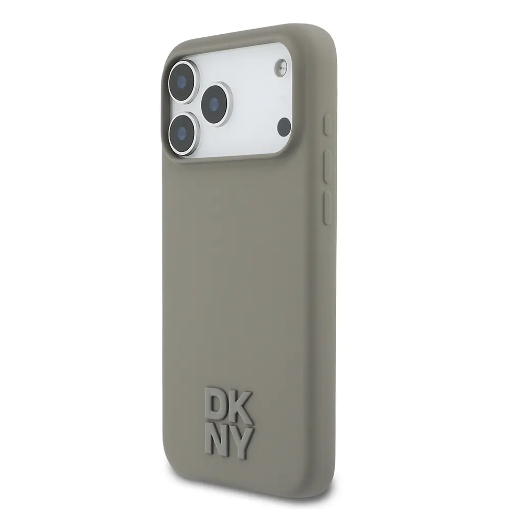 iPhone 17 Pro Max MagSafe Uyumlu Silikon Kılıf - DKNY Metal Logolu