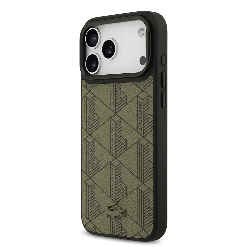 iPhone 17 Pro Max MagSafe Uyumlu Standlı PU Deri Kılıf - Lacoste Monogram