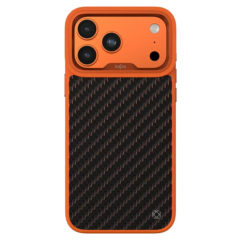 iPhone 17 Pro Max MagSafe Uyumlu Kılıf, O-Ring Kamera Korumalı - Kajsa Carbon Fiber