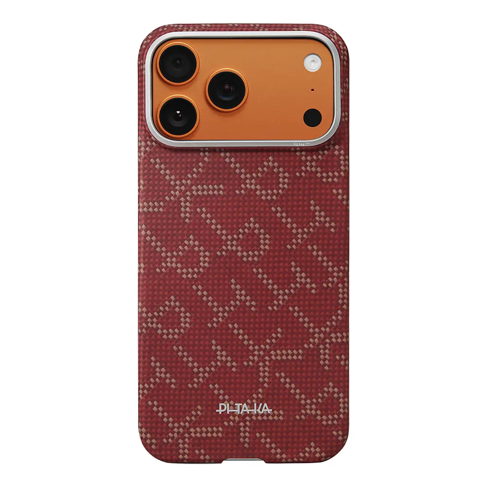 iPhone 17 Pro Max MagSafe Uyumlu Aramid Fiber Kılıf - Pitaka Tactile Woven Monogram