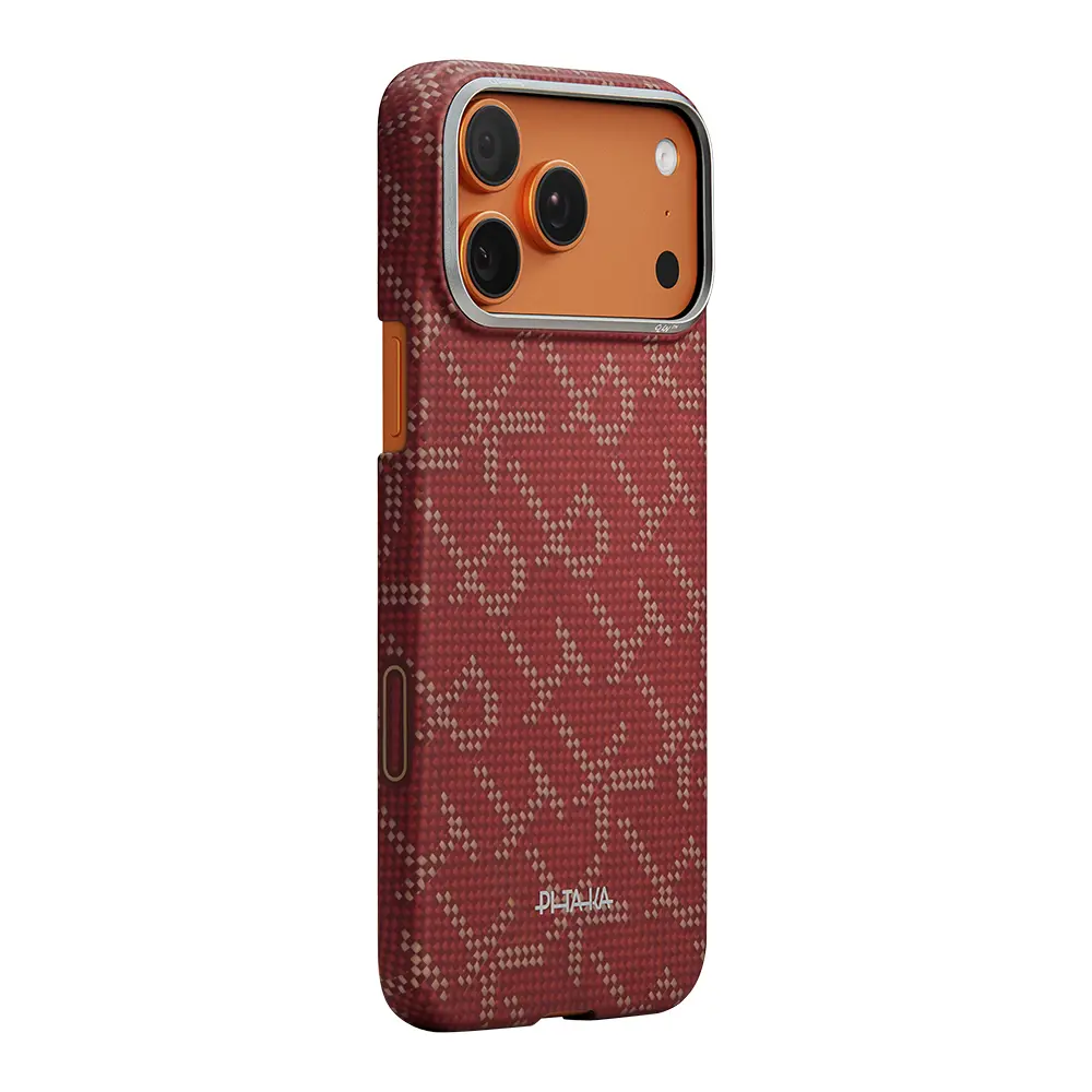 iPhone 17 Pro Max MagSafe Uyumlu Aramid Fiber Kılıf - Pitaka Tactile Woven Monogram