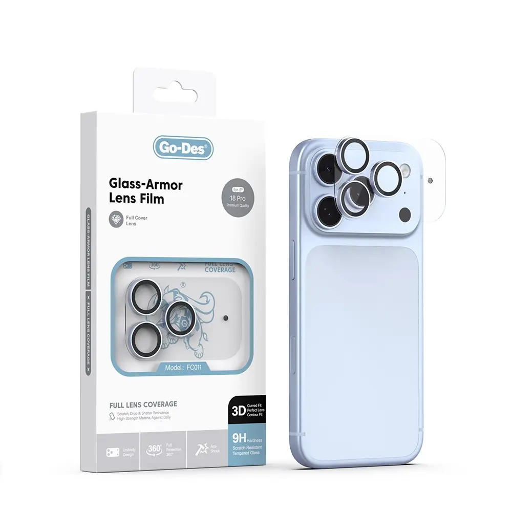 iPhone 18 Pro Kamera Lens Koruyucu - Go Des FC011 Glass Armor