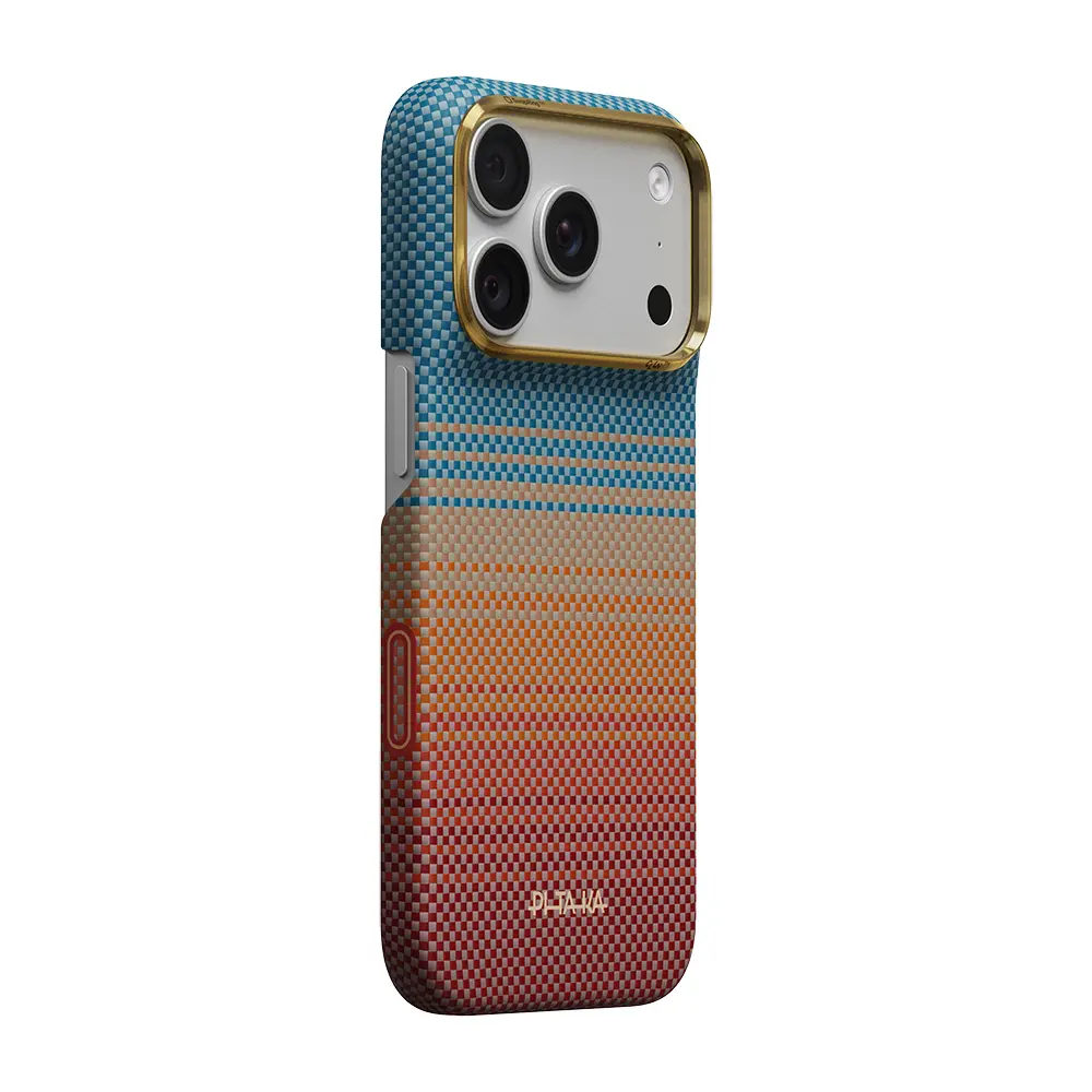 iPhone 18 Pro MagSafe Uyumlu Aramid Fiber Kılıf - Pitaka Sunset 2.0 California Dream