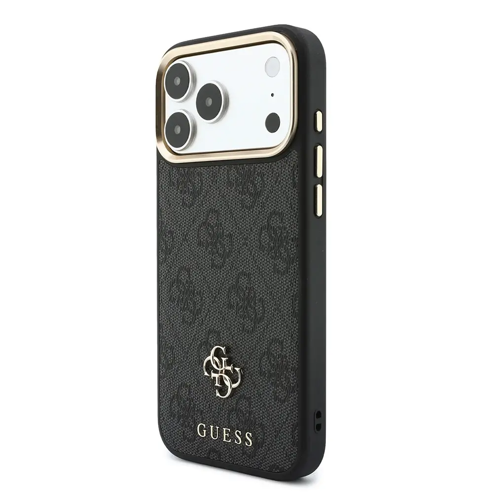 iPhone 18 Pro Max Kartlıklı Kılıf, Guess 4G ve Yazı Logolu - Siyah