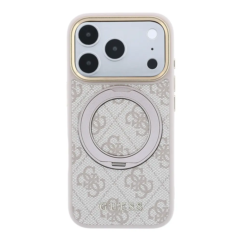iPhone 18 Pro Max MagSafe Uyumlu 360 Derece Standlı Kılıf - Guess 4G Desenli
