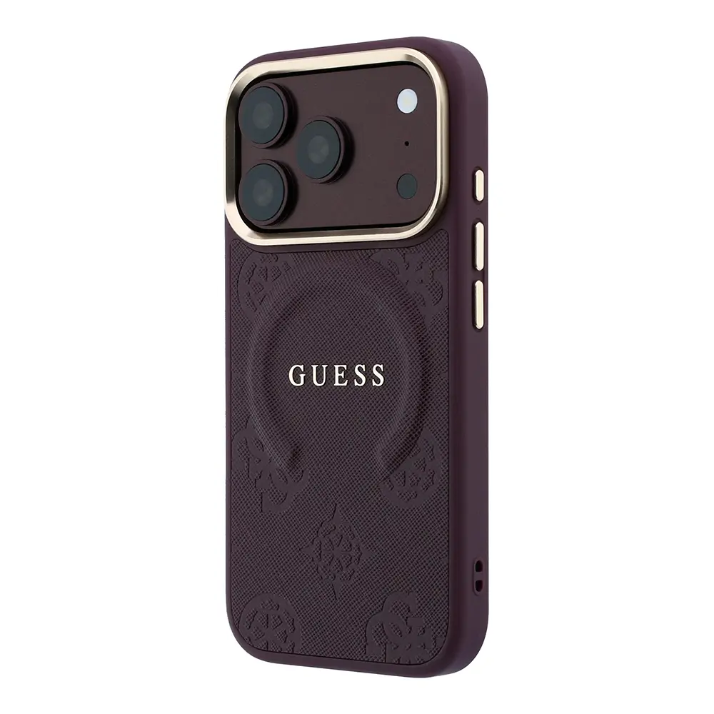 iPhone 18 Pro Max MagSafe Uyumlu PU Deri Kılıf - Guess Peony