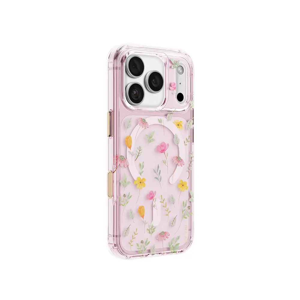 Apple iPhone 18 Pro Max Kılıf M-safe Şarj Özellikli Çiçekli Tasarım Coehl Evie Serisi Kapak