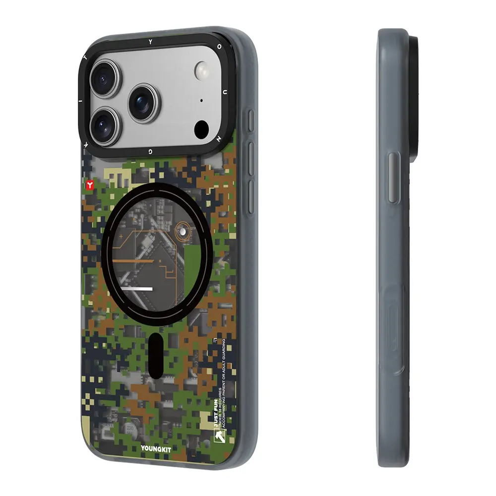 iPhone 18 Pro Max MagSafe Uyumlu Kamuflaj Kılıf - Youngkit Camouflage Sykell