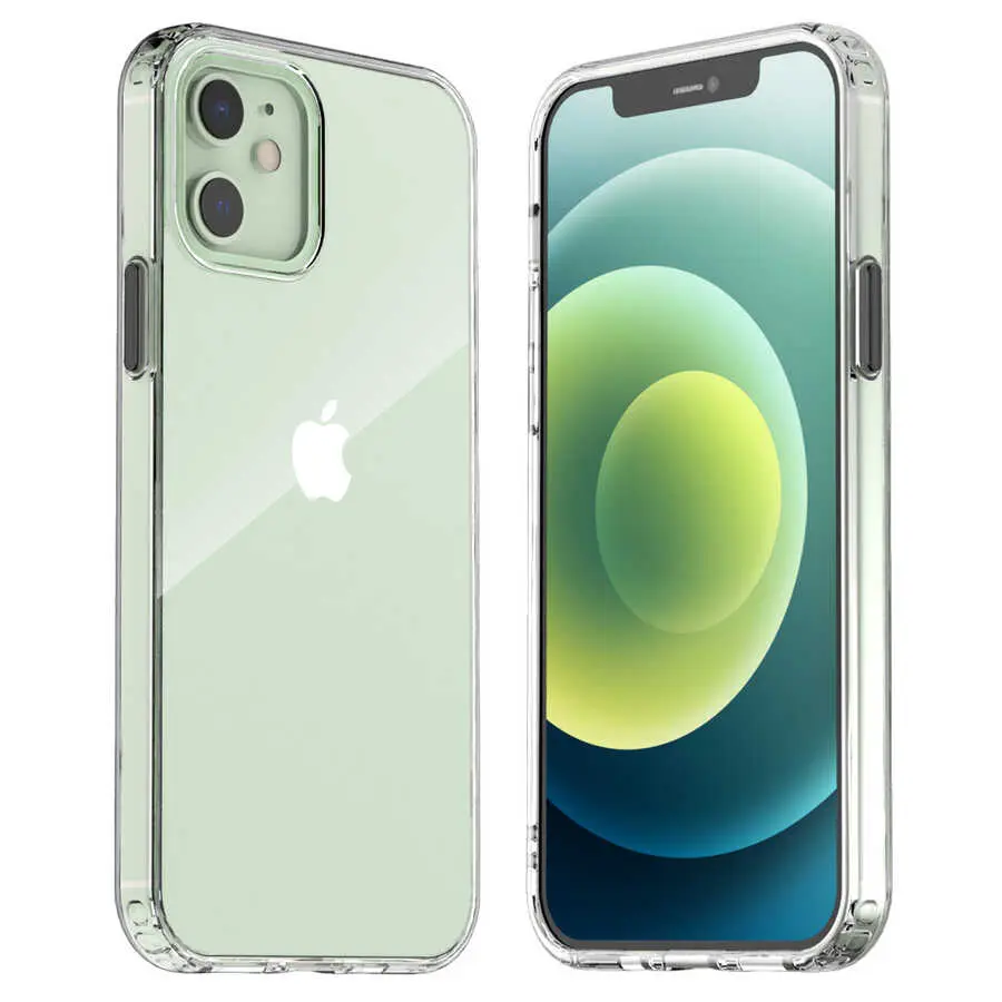 iPhone 12 Şeffaf Silikon Kılıf, Airbag Köşeli - Araree Duple