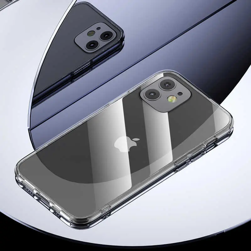 iPhone 12 Şeffaf Cam Arka Yüzeyli Kılıf - Benks Magic Crystal