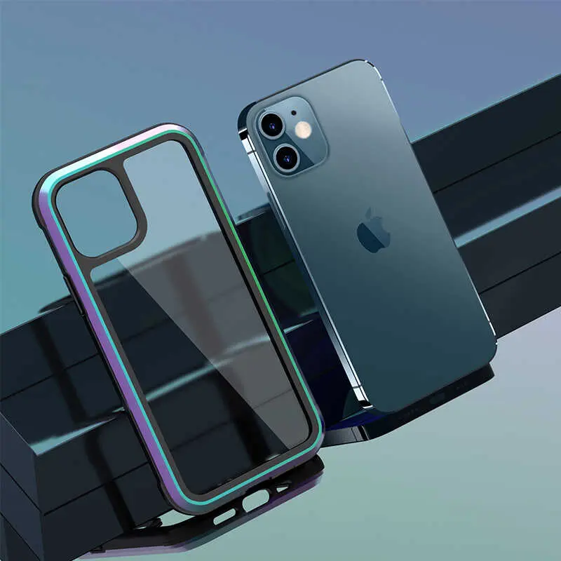 iPhone 12 Uyumlu Şeffaf Arka Yüzeyli Kılıf - Wiwu Defens Armor