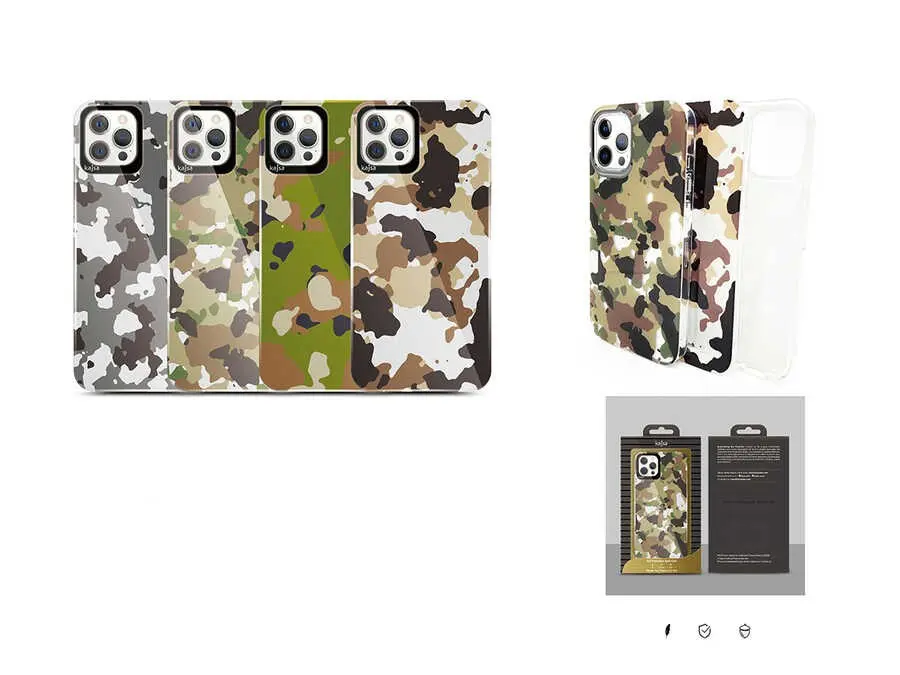 iPhone 12 Pro Kamuflaj Desenli Kılıf - Kajsa Camo Kapak