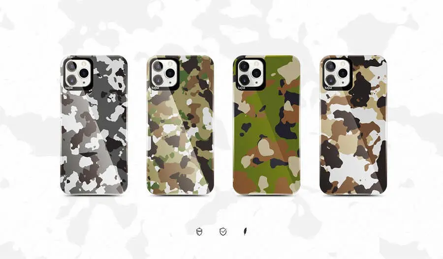 iPhone 12 Pro Kamuflaj Desenli Kılıf - Kajsa Camo Kapak