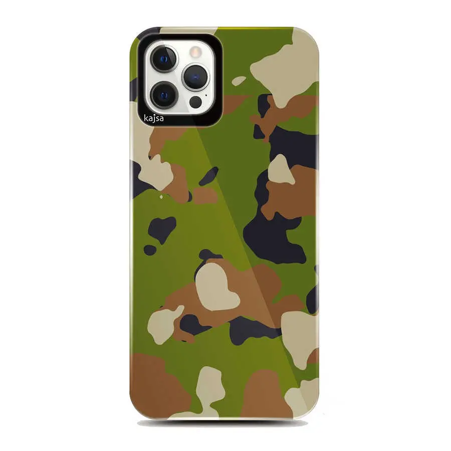 iPhone 12 Pro Kamuflaj Desenli Kılıf - Kajsa Camo Kapak