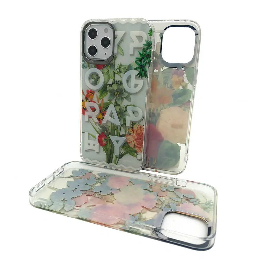 iPhone 12 Pro Çiçek Desenli Kılıf - Kajsa Floral Kapak