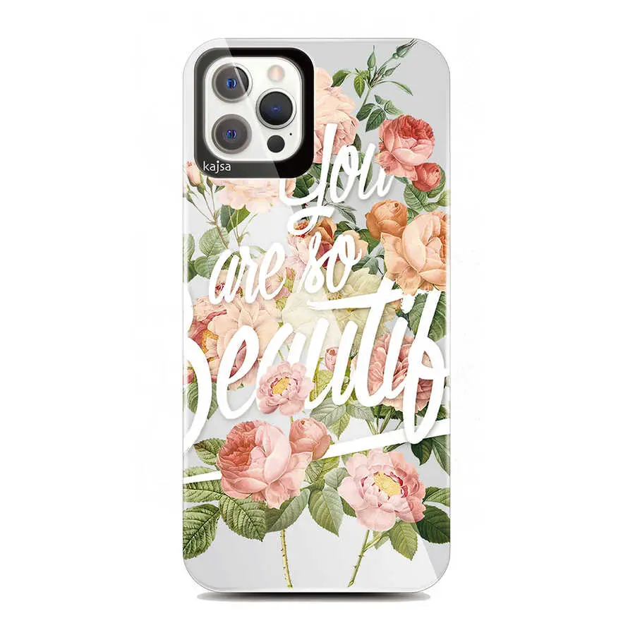 iPhone 12 Pro Çiçek Desenli Kılıf - Kajsa Floral Kapak