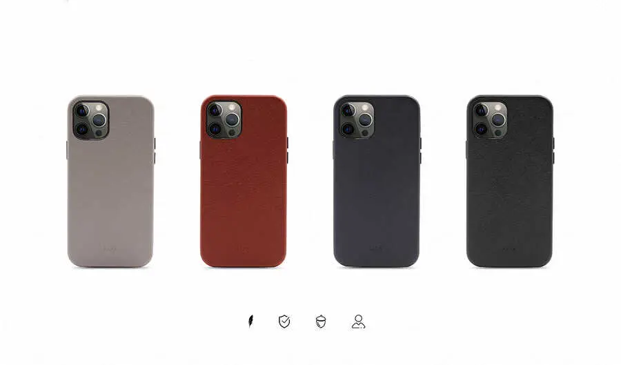 iPhone 12 Pro Max Deri Kılıf, Kablosuz Şarj Uyumlu - Kajsa Woven