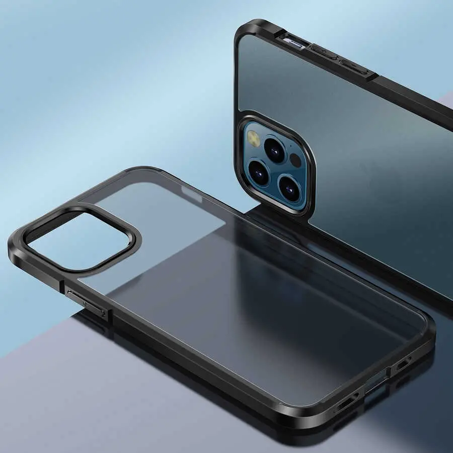 iPhone 12 Pro Max Kılıf, Mat Buzlu Yüzeyli TPU Silikon - Wlons H-Bom