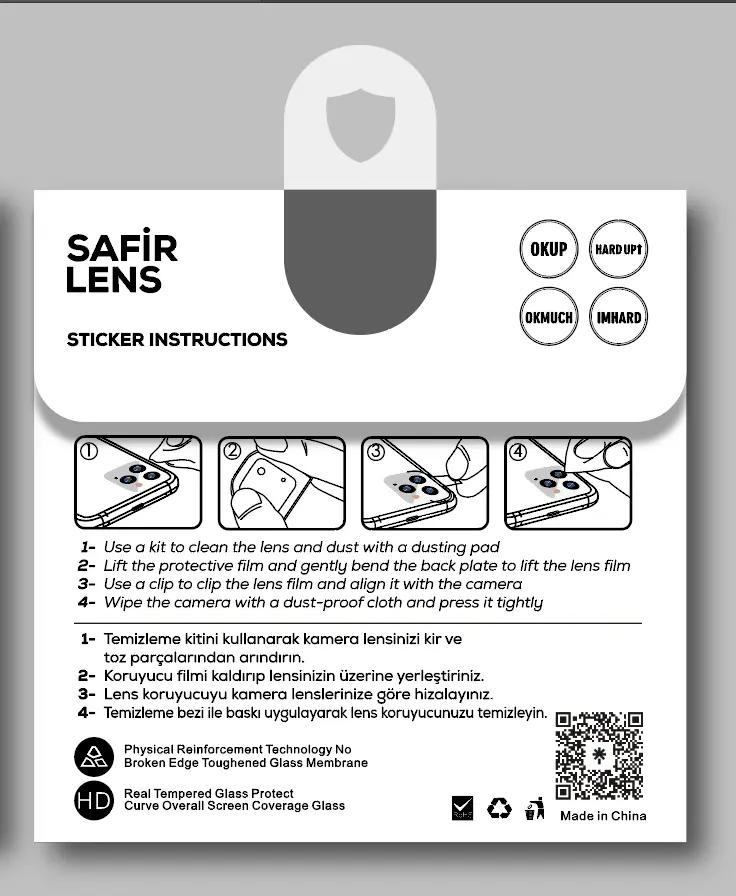 iPhone 13 Mini Safir Kamera Lens Koruyucu, Parmak İzi Bırakmayan - Zore CL-11