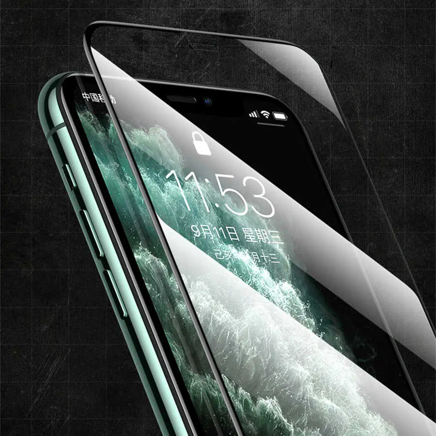 iPhone 13 Mini Tam Kaplama 9H Cam Ekran Koruyucu - Zore Rio Glass