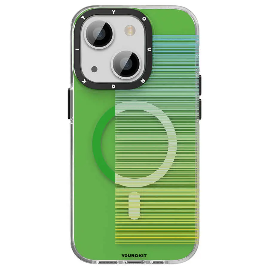 iPhone 13 MagSafe Uyumlu Şeffaf Desenli Kılıf - Youngkit Pure Serisi