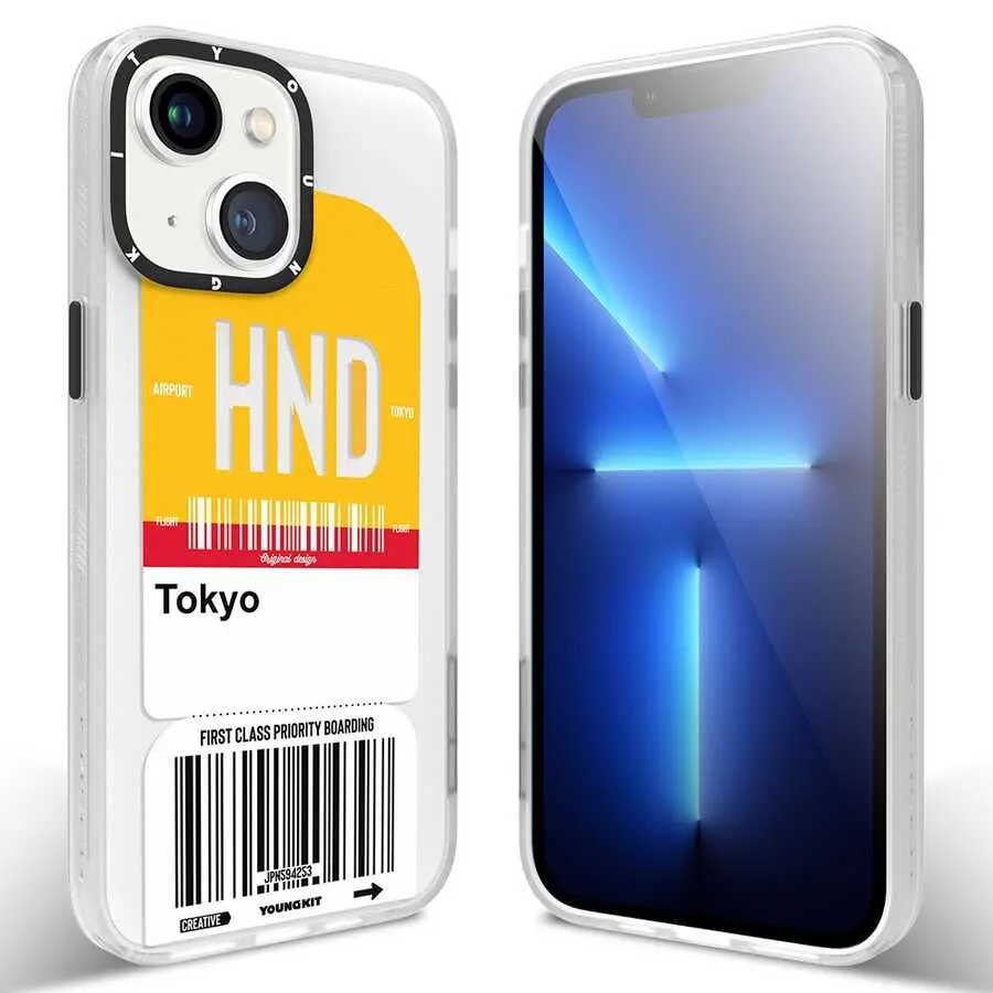 iPhone 13 Kılıf, Desenli ve Darbe Emici Kapak - YoungKit Any Time Trip