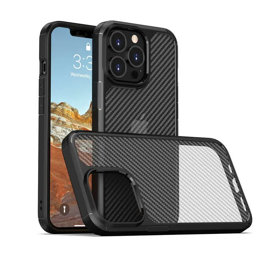 iPhone 13 Pro Kılıf, Yükseltilmiş Kenarlı TPU Silikon Kapak - Zore İnoks