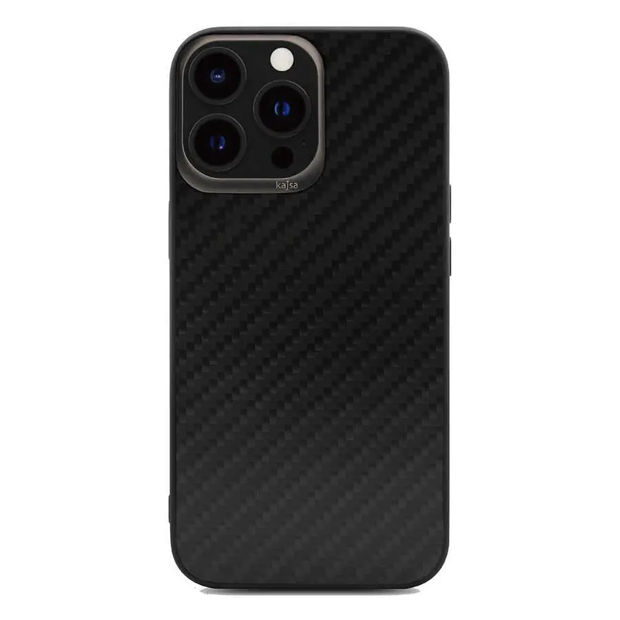 iPhone 13 Pro Max Karbonfiber Desenli Arka Kapak Kılıf - Kajsa Carbon Fiber Collection