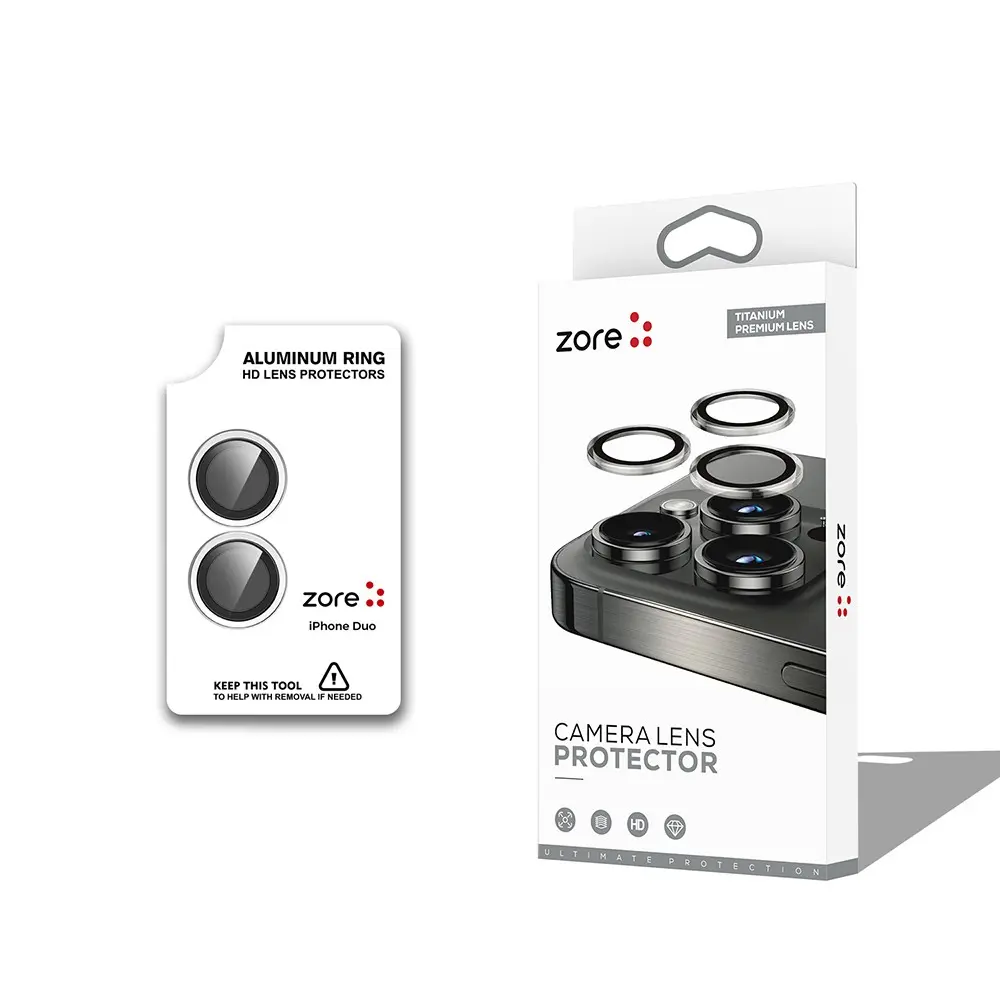 iPhone Duo Safir Kamera Lens Koruyucu, Parmak İzi Bırakmayan - Zore CL-12
