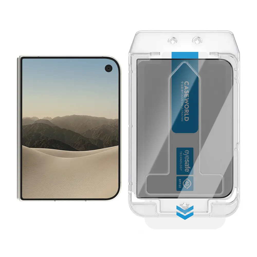 iPhone Duo 2.5D Eyesafe Mavi Işık Filtreli Privacy Temperli Cam Ekran Koruyucu - CaseWorld Applicator