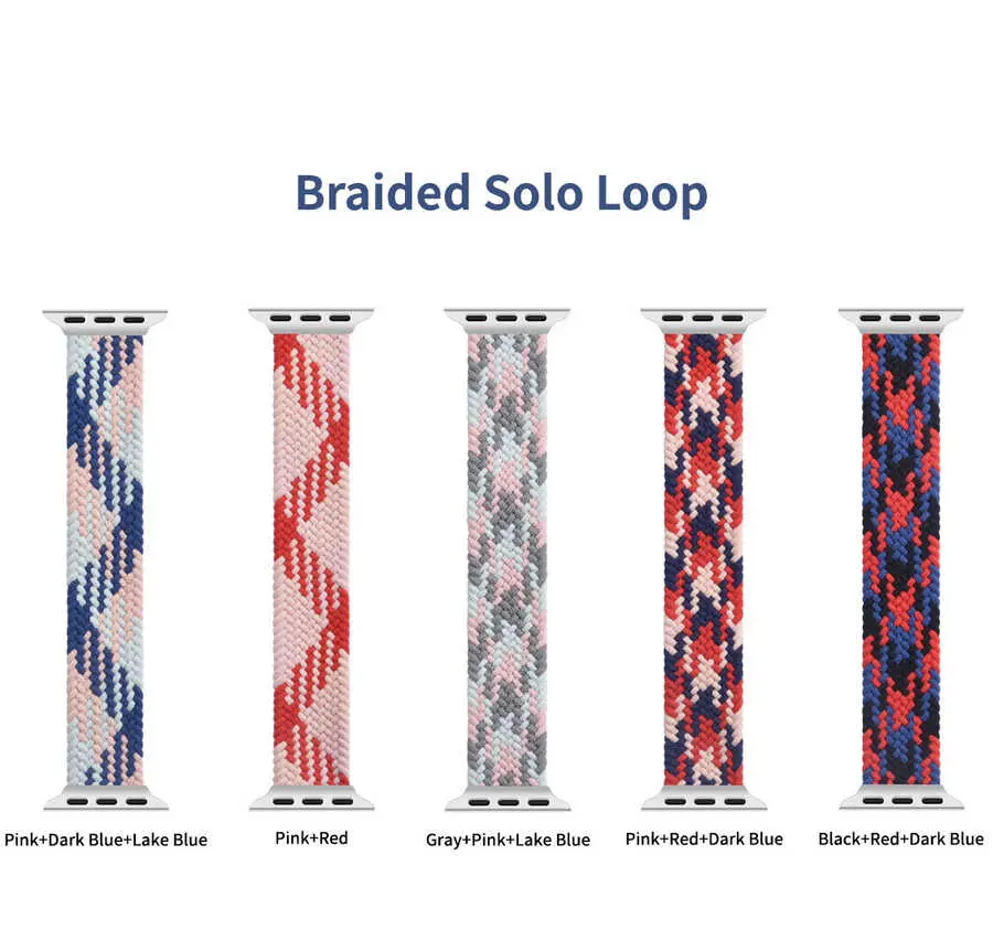 Apple Watch 40 mm Örgü Solo Loop Kordon - Wiwu Braided Contrast Color