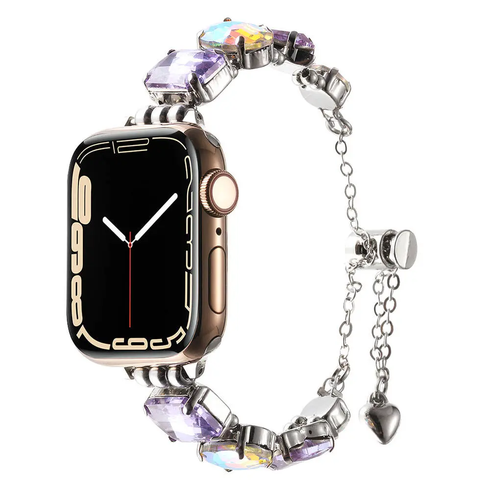 Apple Watch 42 mm Renkli Taş Tasarımlı Kordon - Zore KRD-115