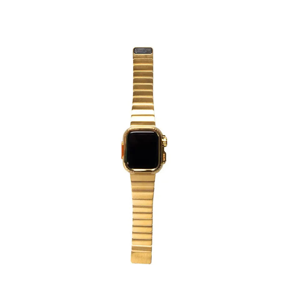 Apple Watch 44 mm Sert Kasa Koruyuculu Metal Kordon - Zore KRD-126