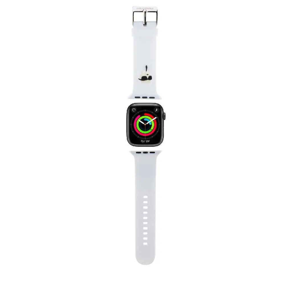 Apple Watch 44mm Uyumlu Silikon Kordon - Karl Lagerfeld İkonik Karl Head