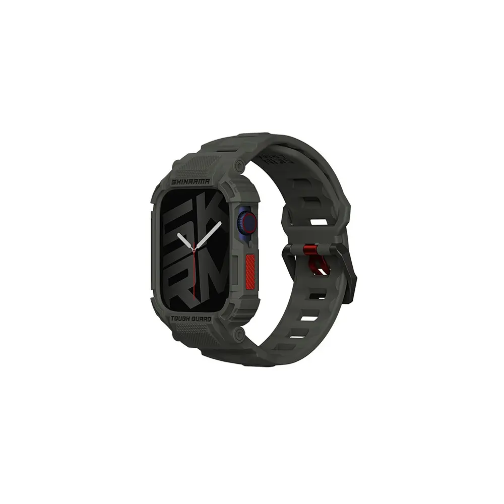 Apple Watch 45 mm Kasa Koruyucu ve Silikon Kordon - Skinarma Mecha 2'si 1 Arada