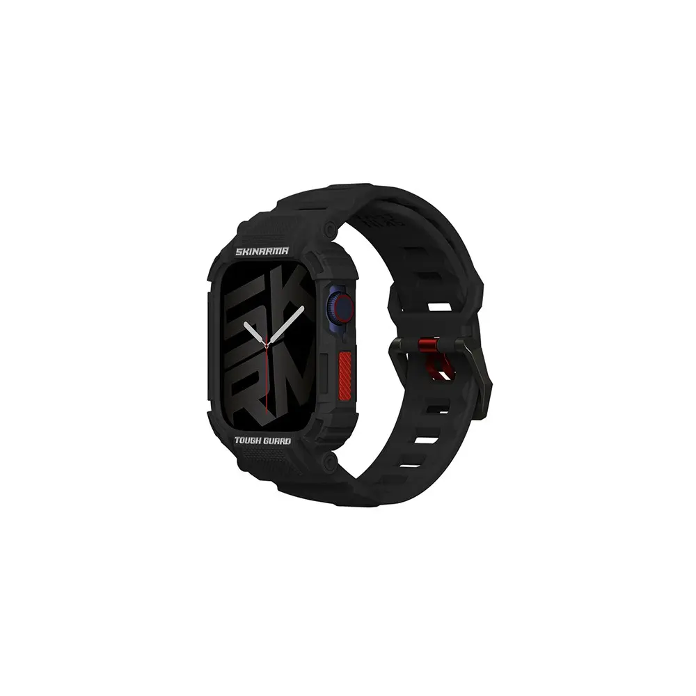 Apple Watch 45 mm Kasa Koruyucu ve Silikon Kordon - Skinarma Mecha 2'si 1 Arada