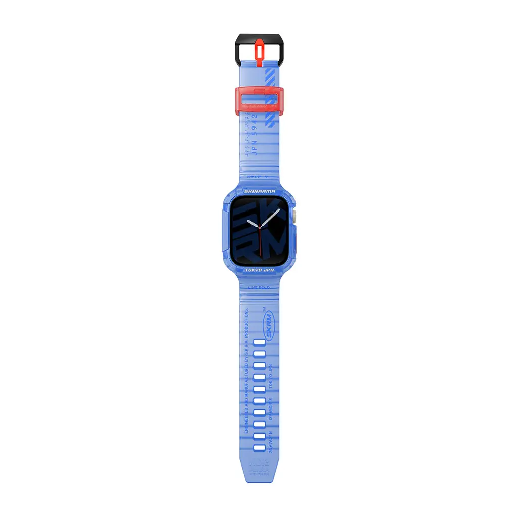 Apple Watch 45 mm Sert PC Kasa Korumalı Silikon Kordon - Skinarma Saido